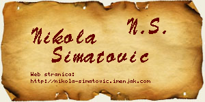 Nikola Simatović vizit kartica